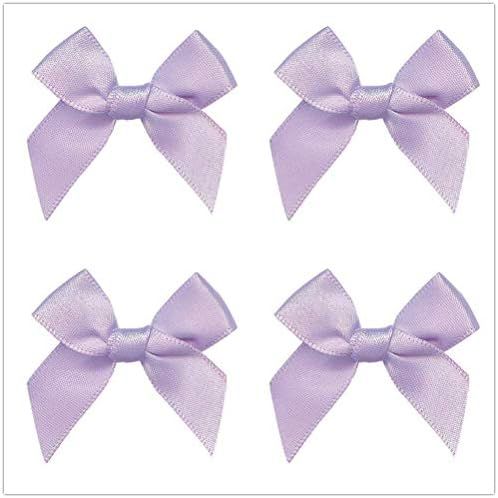 50pcs Mini Satin Ribbon Bows Fabric Ribbon Flowers 42mm x 39mm Appliques DIY Craft for Sewing, Scrap | Amazon (US)