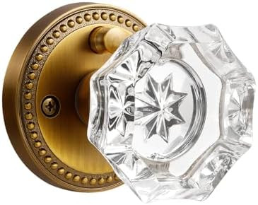 Antique Brass Door Knobs Crystal Door Knob Interior Privacy Door Knob for Bedroom and Bathroom Gl... | Amazon (US)