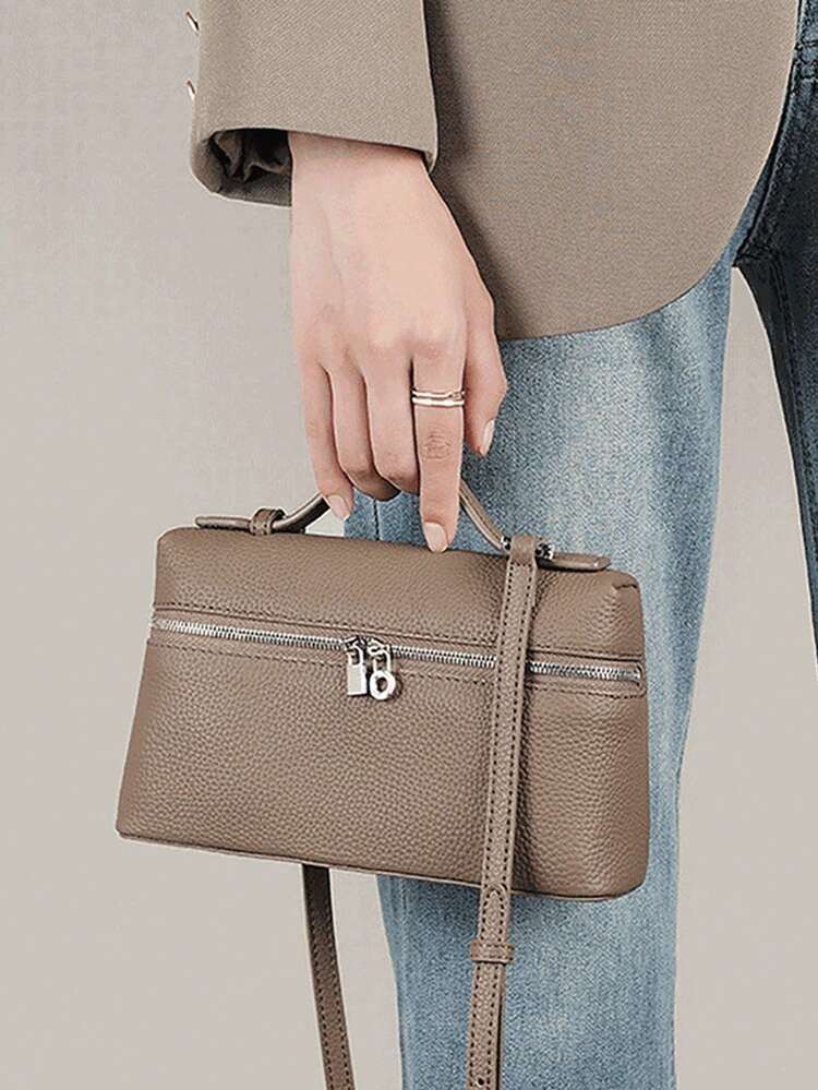 Dedoo 1pc Solid Color Litchi Grain PU Square Crossbody Bag, Women's Small Wallet, Suitable For Daily Fashion Matching, Fashionable Cream Yellow Women's Handbag, Women's Fashion Bag | SHEIN