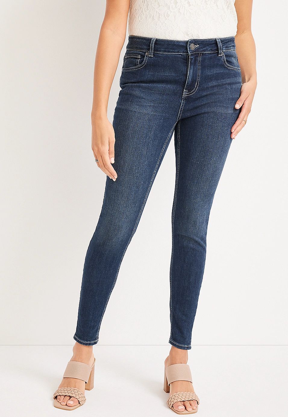 m jeans by maurices™ Classic Skinny Mid Fit Mid Rise Jean | Maurices