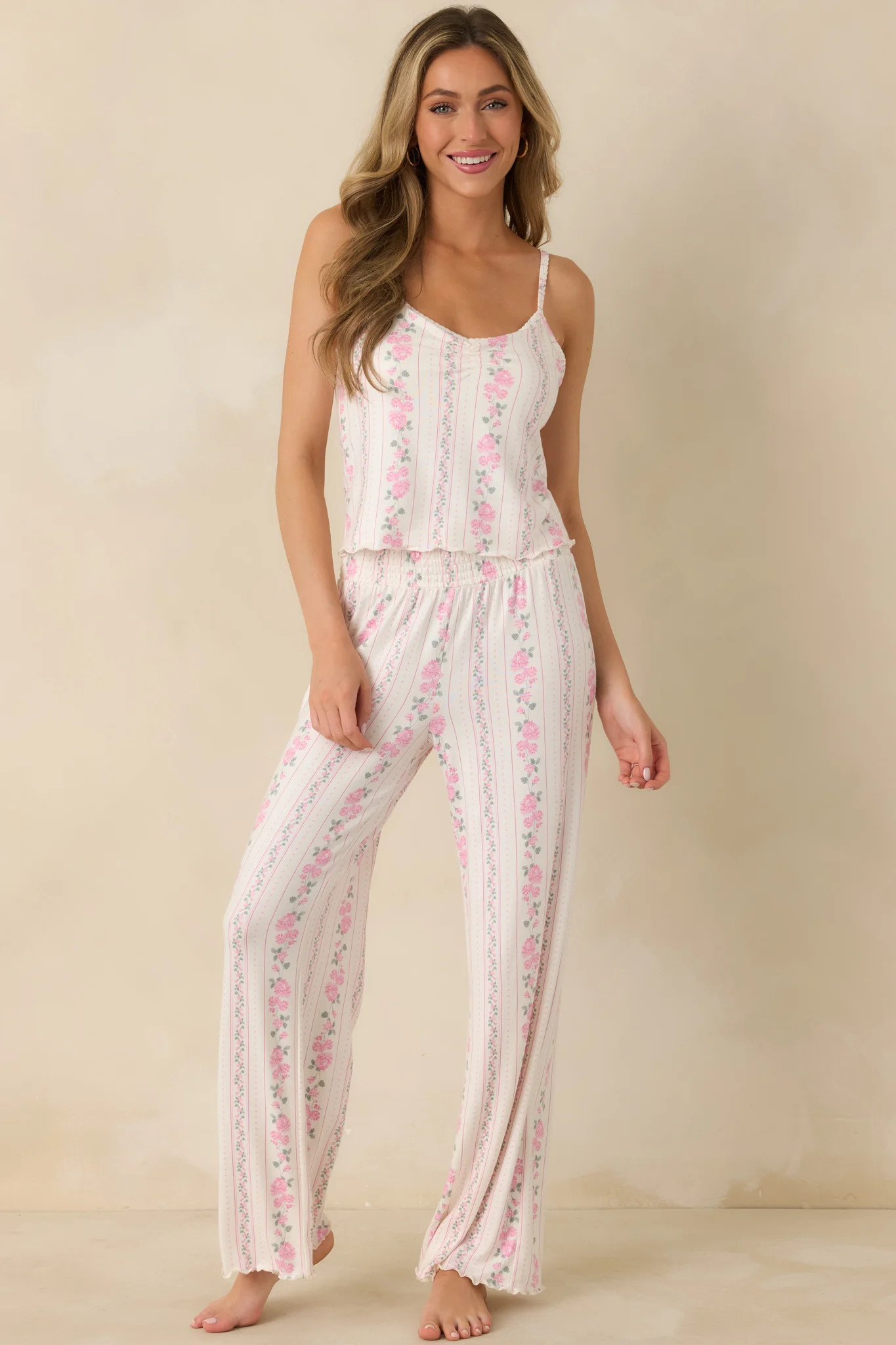 Z Supply Vanity Vanilla Ice Multi Boudoir Floral Cami | Red Dress