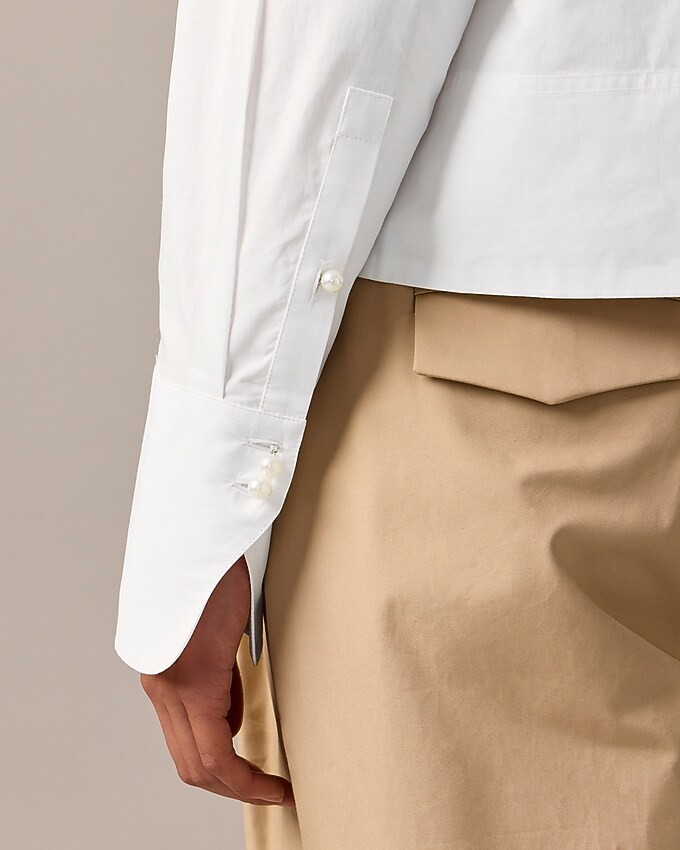 Collection cropped garçon shirt with pearl collar | J. Crew US