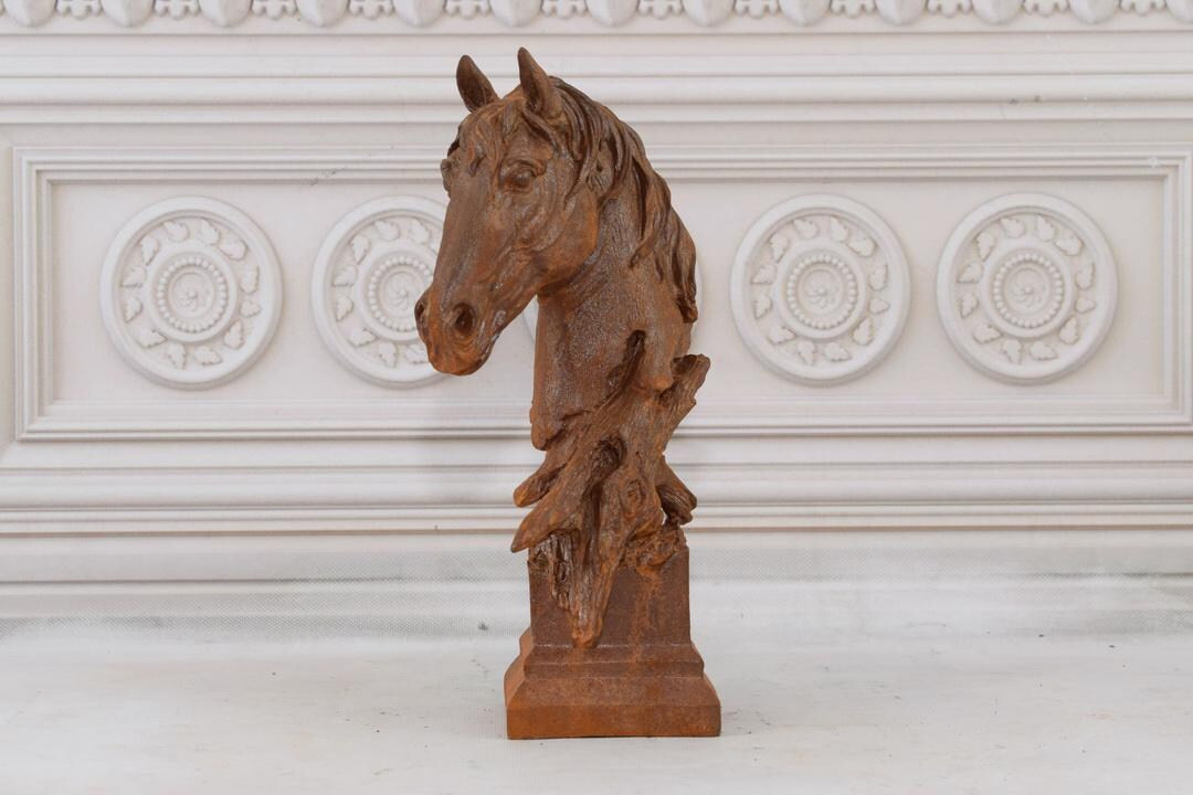 Cast Iron Horse Head - Bust Horse Sculpture - Rustical Figurine - Vintage Home and Garden Decor -... | Etsy (US)