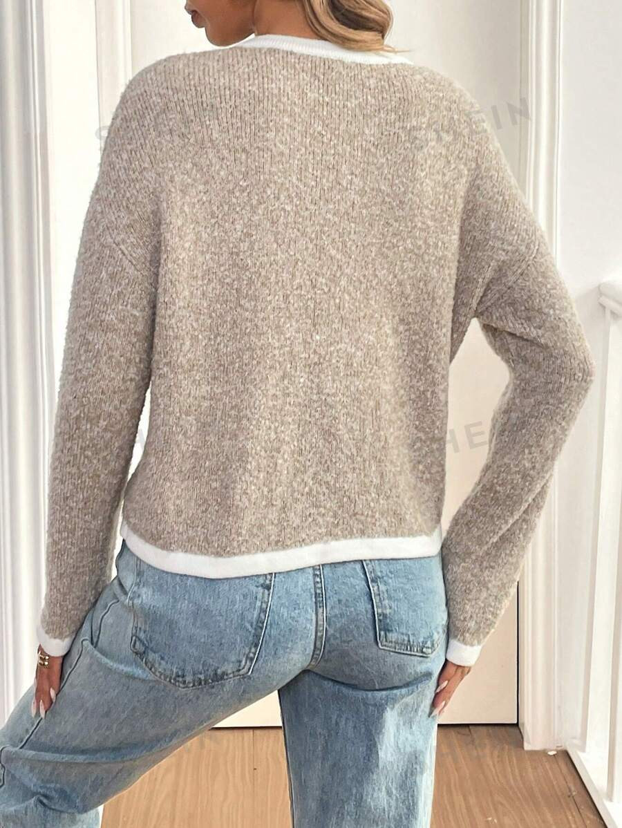 Pariaura Short Pocket Knitted Cardigan Sweater | SHEIN