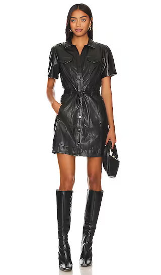 Amina Dress in Black Leather Dress | Black Shirt Dress | Shirtdress | Fall Outfits 2023 | Revolve Clothing (Global)