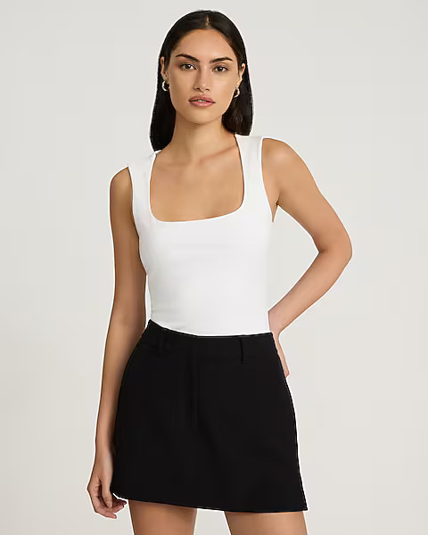 Body Contour Cotton Scoop Neck Tank | Express