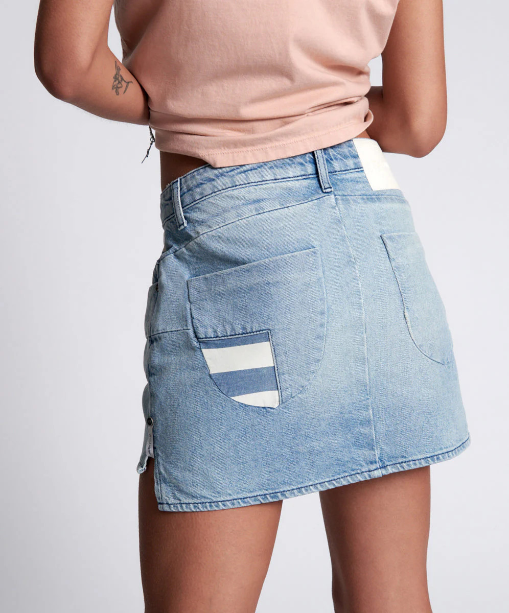 Jailbird Vanguard Mid Rise Relaxed Denim Mini Skir | One Teaspoon | OneTeaspoon