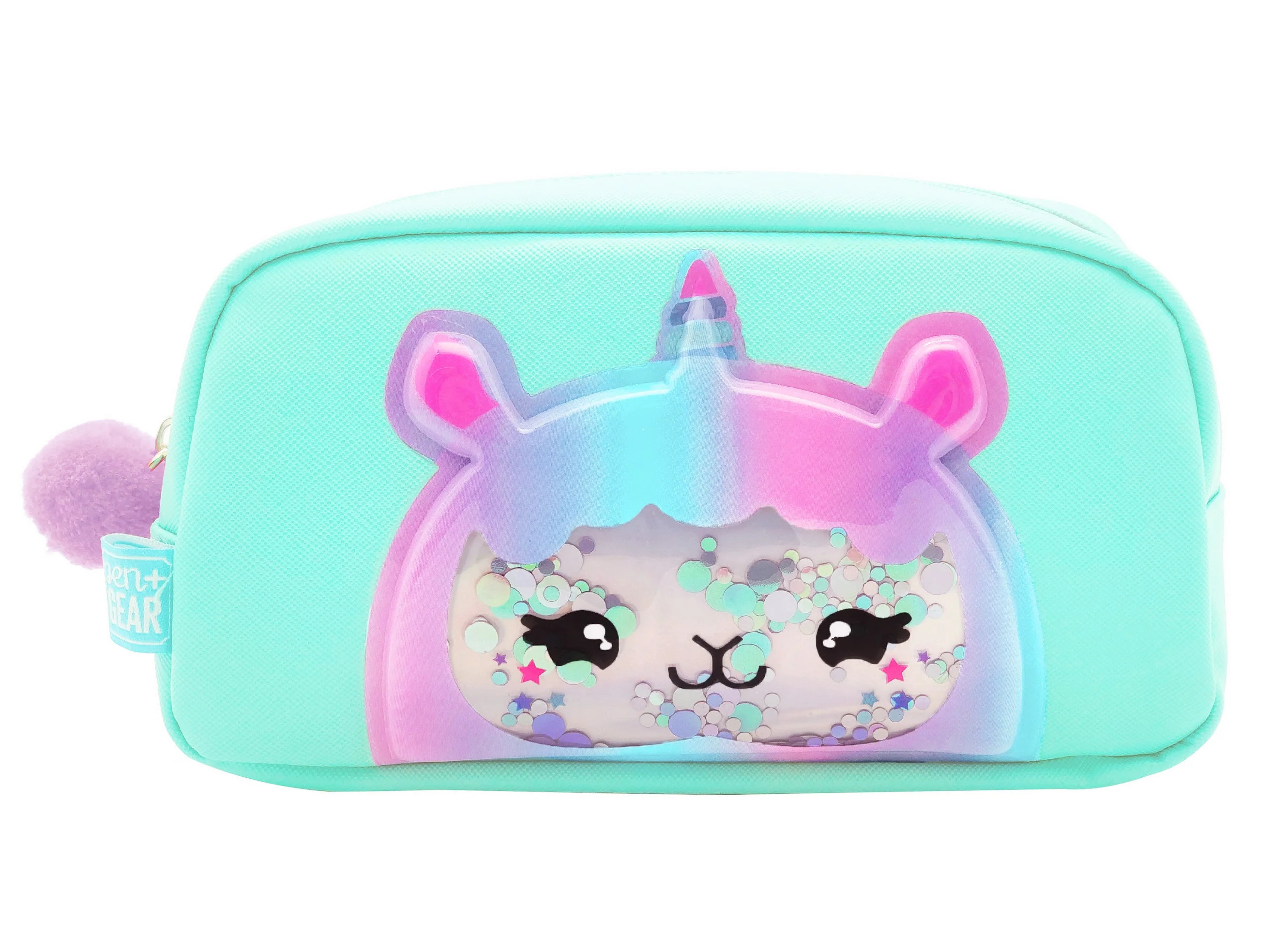 Pen+Gear Shake Sequins Pencil Pouch, Cute Alpaca Pattern, Green Color | Walmart (US)