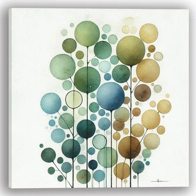 Earthy Tones Circle Harmony Abstract Canvas Wall Art Print | Wayfair North America