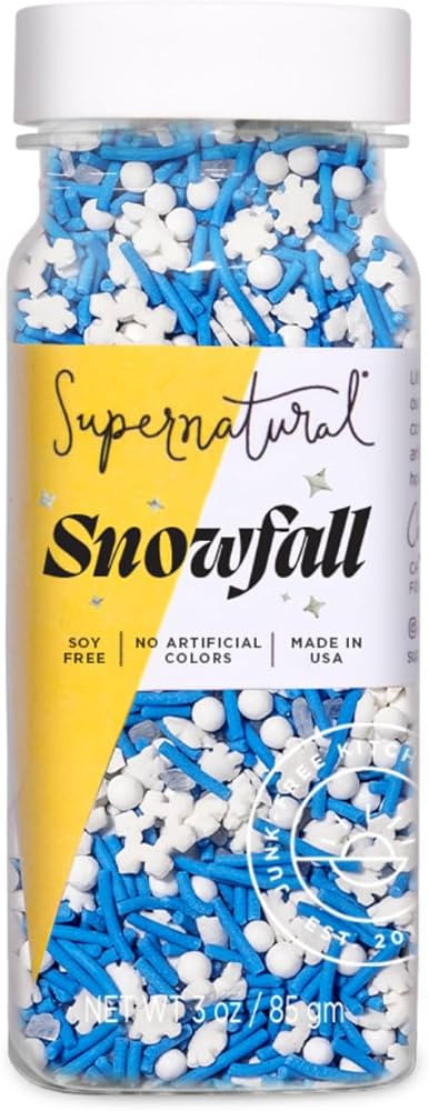 Snowfall Natural Winter Snowflake Sprinkles by Supernatural, Blue & White, No Artificial Dyes, So... | Amazon (US)