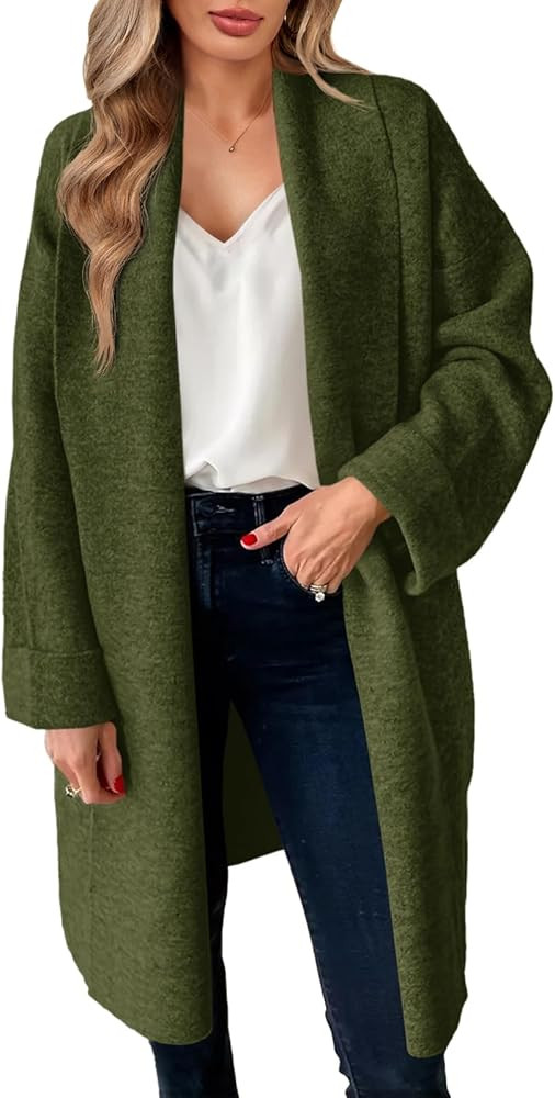 Saodimallsu Womens Long Cardigan Sweaters Chunky Open Front Oversized Slouchy Knit Fall Trendy Co... | Amazon (US)