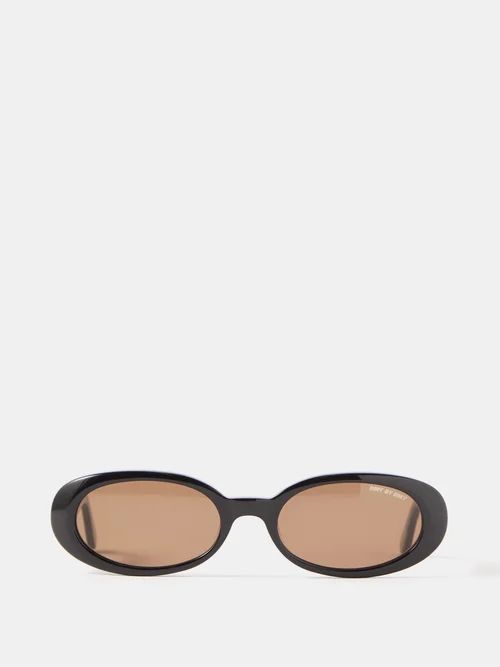 Dmy By Dmy - Valentina Oval-frame Acetate Sunglasses - Womens - Black | Matches (US)