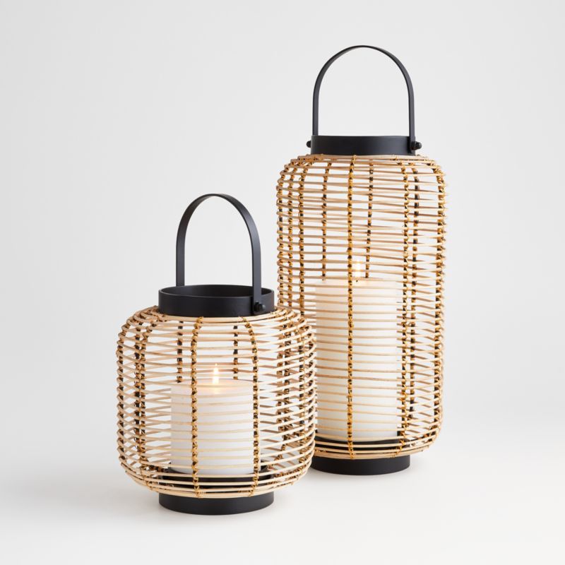 Brigton Rattan Lanterns | Crate & Barrel | Crate & Barrel