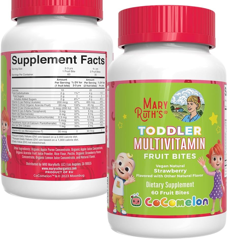 MaryRuth's Cocomelon Multivitamin Fruit Bites | Multivitamin for Kids | Vitamin A, Vitamin C, Vit... | Amazon (US)