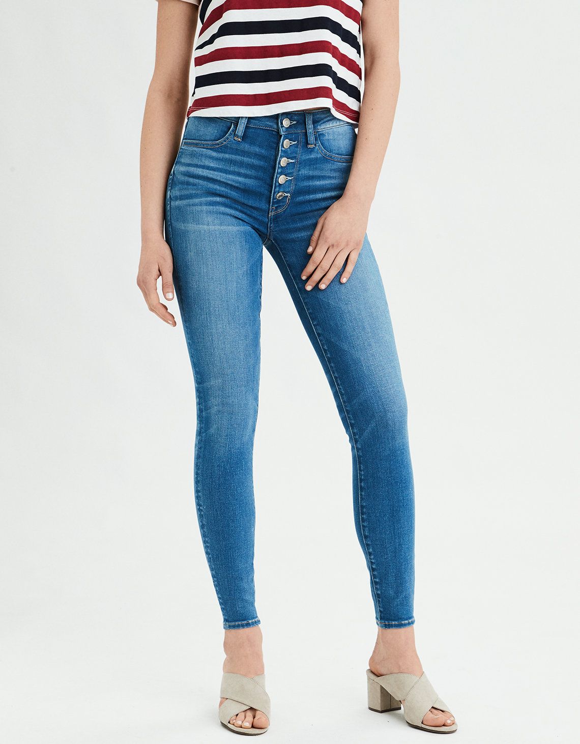 AE Ne(X)t Level Super High-Waisted Jegging, Fresh Bright | American Eagle Outfitters (US & CA)