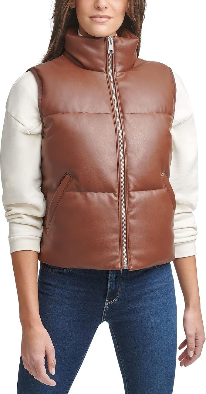 Levi's Women's Quilted Faux Leather Puffer Vest (Standard & Plus Sizes) | Amazon (US)