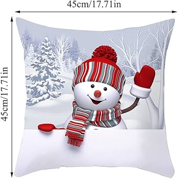 Christmas Pillow Covers 18 x 18 Set of 4 Christmas Decor Throw Pillows Covers for Home, Xmas Snow... | Amazon (US)