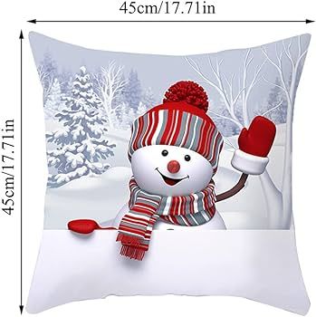 Christmas Pillow Covers 18 x 18 Set of 4 Christmas Decor Throw Pillows Covers for Home, Xmas Snow... | Amazon (US)