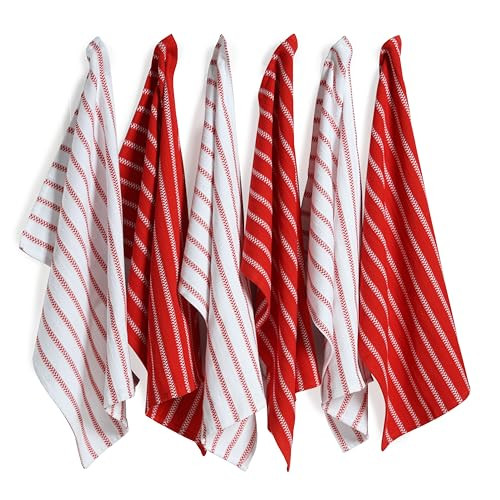 LANE LINEN Kitchen Towels Set - Pack of 6 Cotton Dish Towels for Drying Dishes, 18”x 28”, Kit... | Amazon (US)