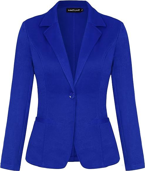 MINTLIMIT Blazers for Women Casual Long Sleeve Button Front Blazer Work Office Blazers Jacket wit... | Amazon (US)