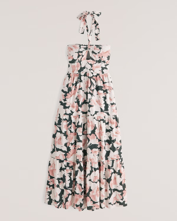 Knotted Halter Maxi Dress | Abercrombie & Fitch (US)