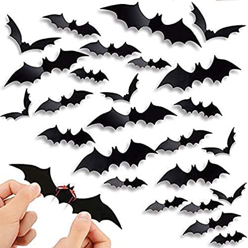 72 Pcs Bats Wall Decor, 3D Bat Halloween Decoration Stickers for Home Decor 4 Size Waterproof Bla... | Amazon (CA)