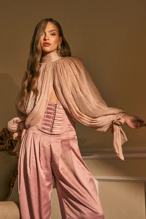 AKIRA Soft Seduction Chiffon Blouse | Size Large/XL | AKIRA