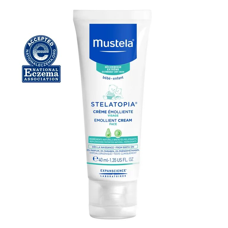 Mustela Stelatopia Baby Emollient Face Cream for Extremely Dry Skin, 1.35 fl oz | Walmart (US)