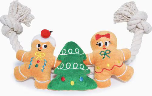 HugSmart Pet Christmas Happy Woofmas Holiday Gingerbread Dog Toy | Chewy