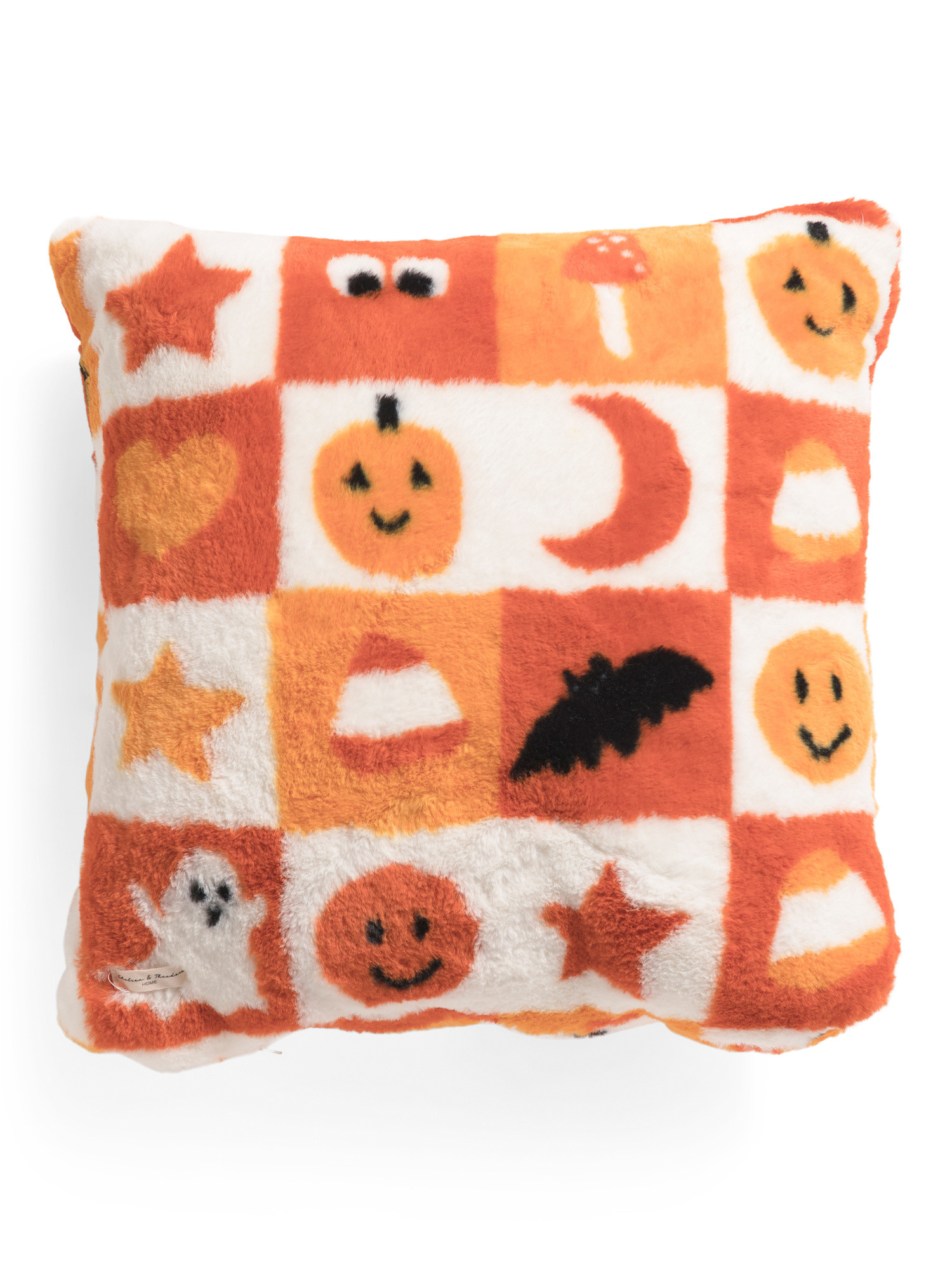 20x20 Pumpkins And Bats Faux Fur Pillow | Marshalls