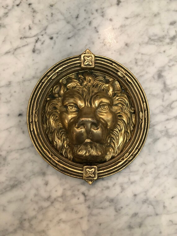 Antique Lion Door Knocker XL  Vintage Brass Door Knocker  | Etsy | Etsy (US)