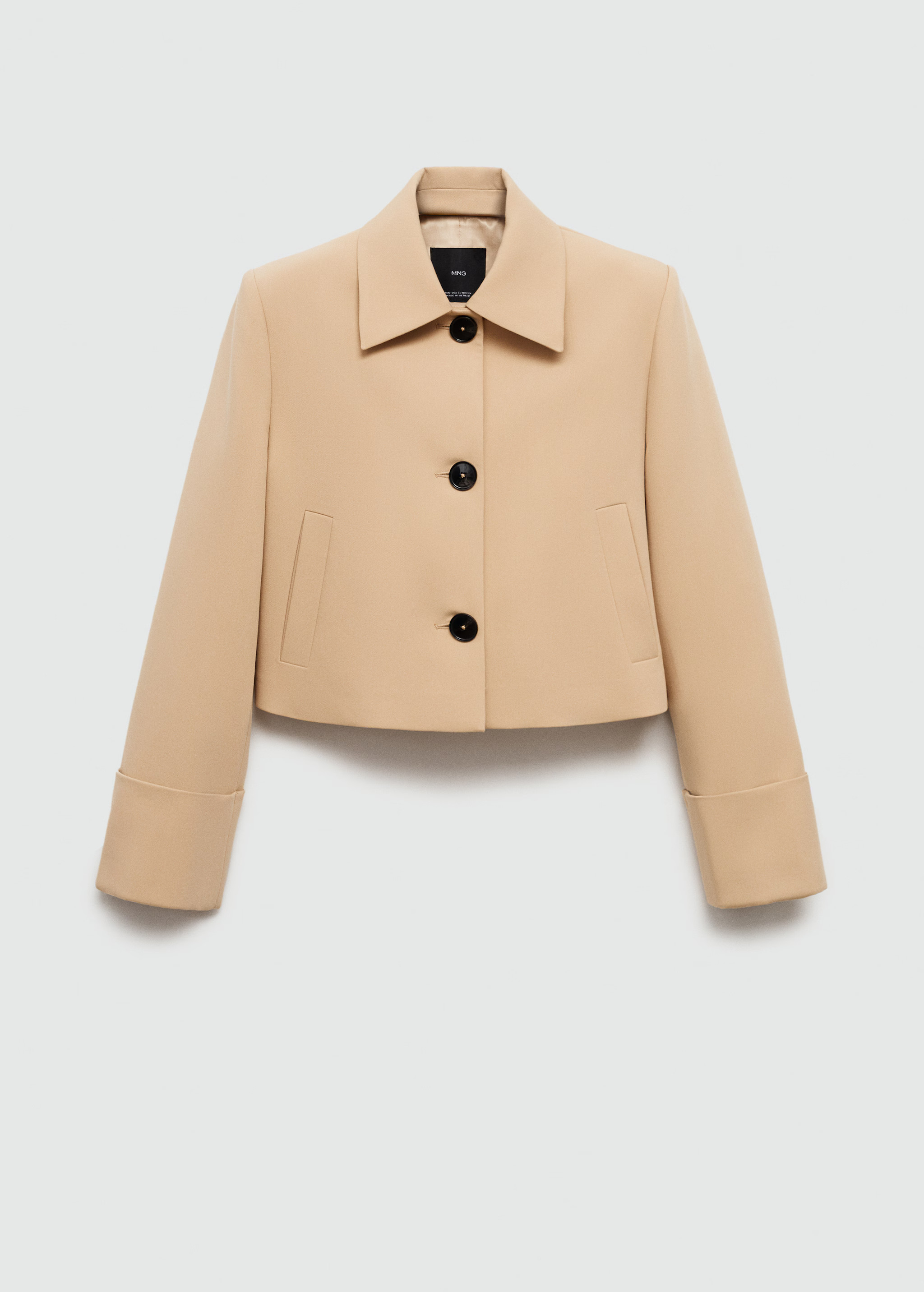 Jacket structure buttons - Woman | MANGO United Kingdom | MANGO (UK)