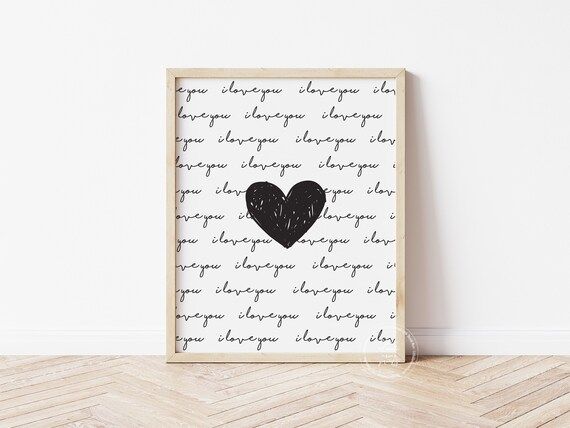I Love You Print  Valentine's Day Printable Art  Love | Etsy Colombia | Etsy ROW