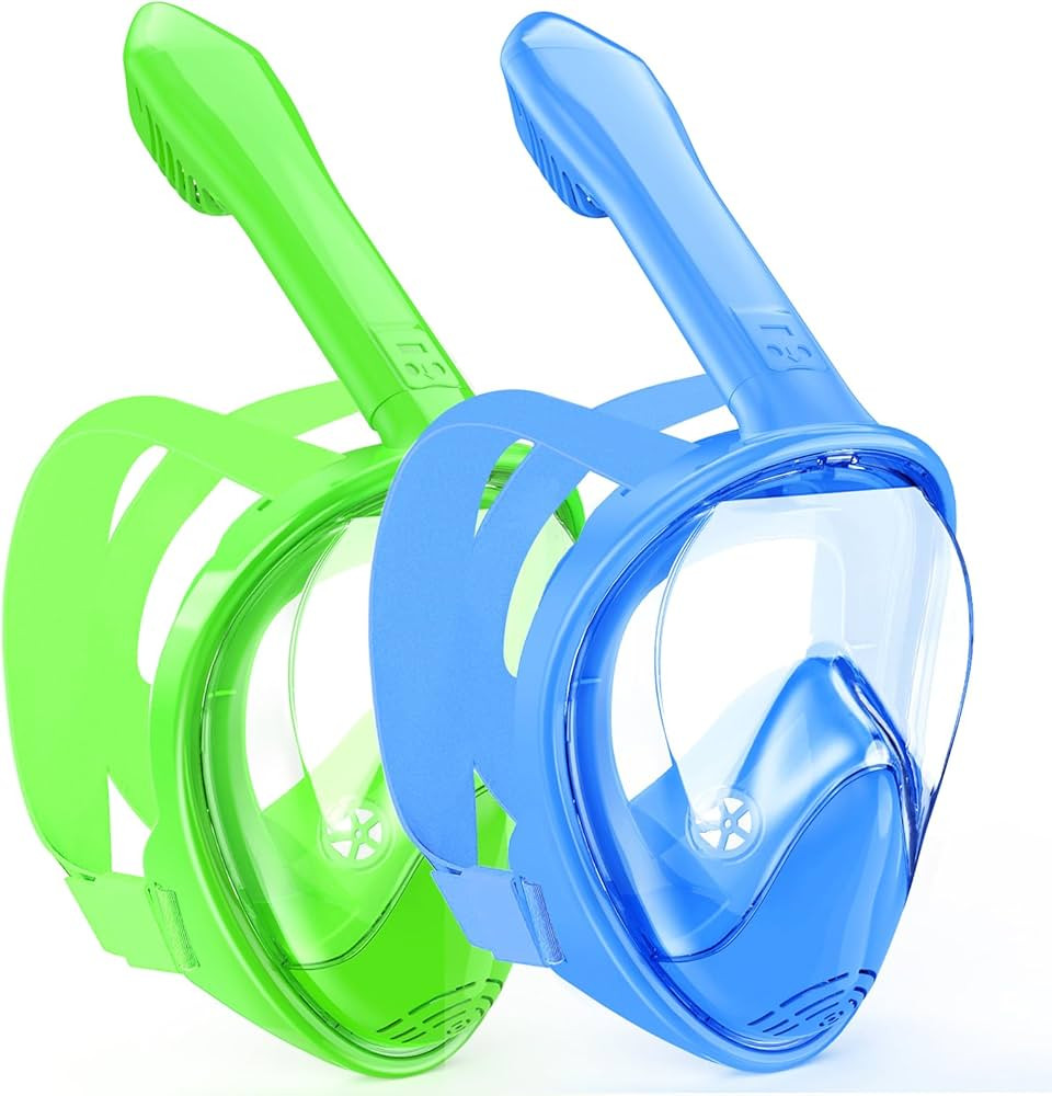 Kids Snorkel Mask Full Face, Snorkeling Gear for Kids 2-14 with Camera Mount, 180 Degree Panorami... | Amazon (US)