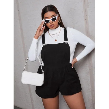 Women s Plus Pocket Patched Corduroy Overall Romper Without Top 16982F172112 | Walmart (US)