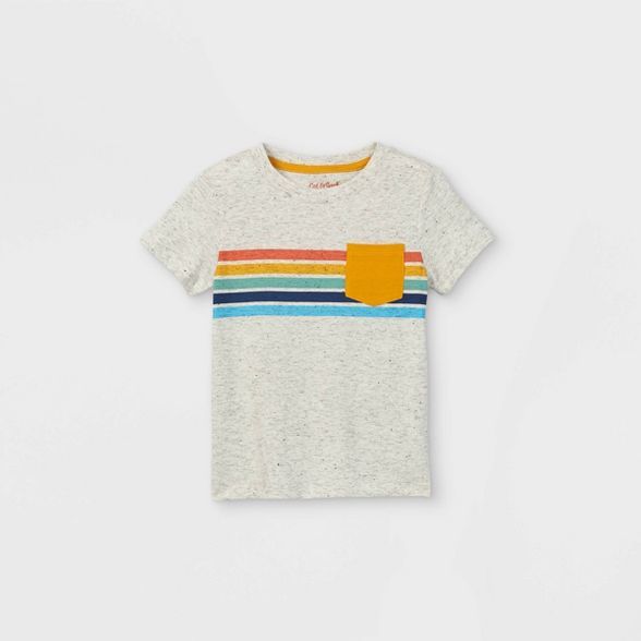 Toddler Boys' Rainbow Striped Pocket Short Sleeve T-Shirt - Cat & Jack™ | Target
