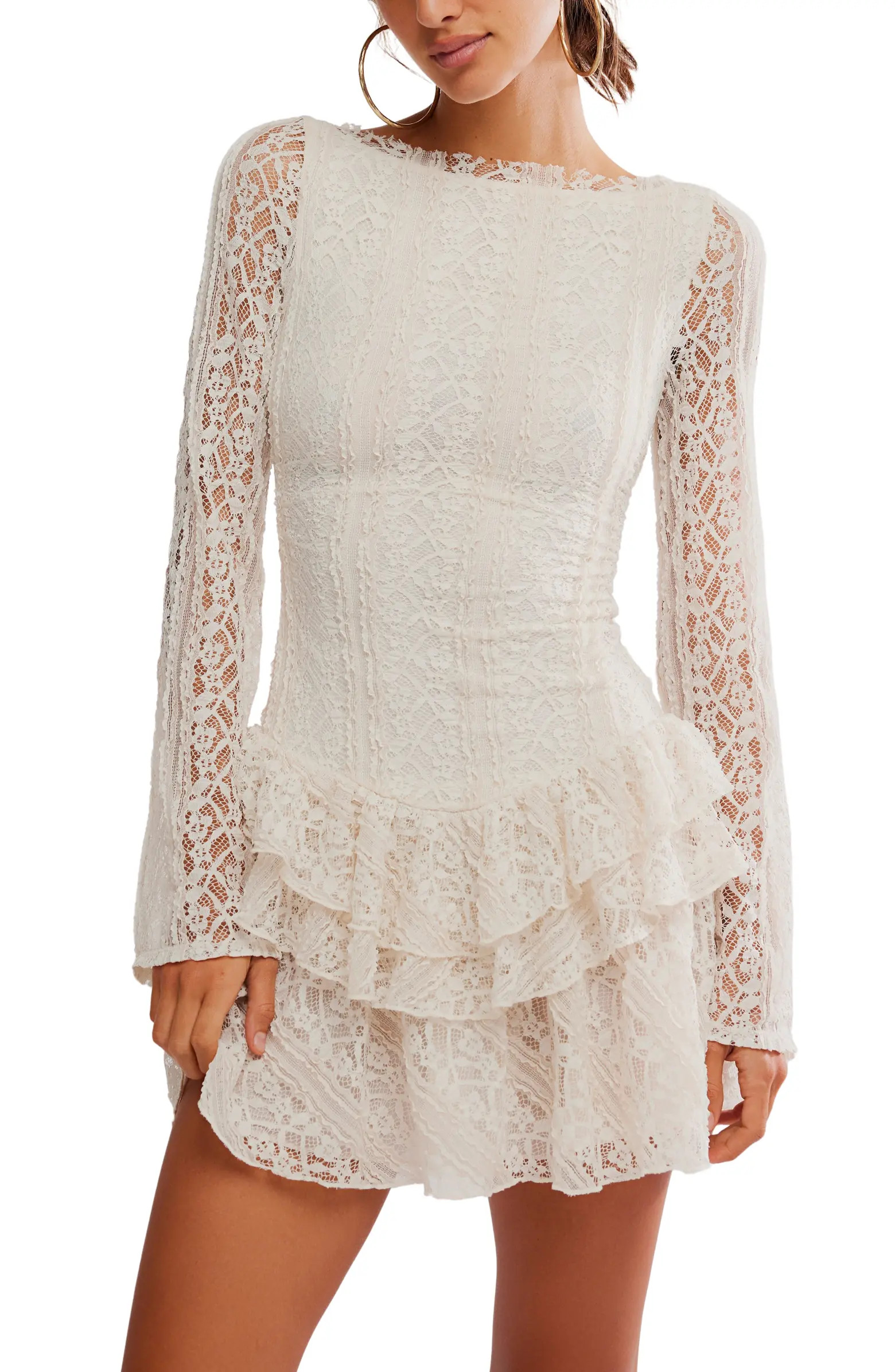 Tabby Lace Long Sleeve Minidress | Nordstrom