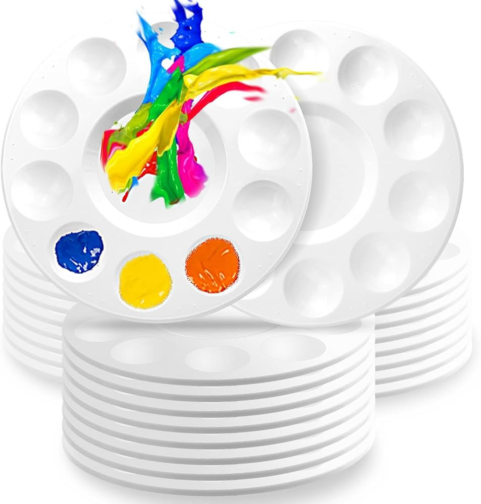 inifus 36 PCS Paint Tray Palettes for Kids, Plastic Paint Pallet with 10 Wells, Acrylic Artist Pa... | Amazon (US)