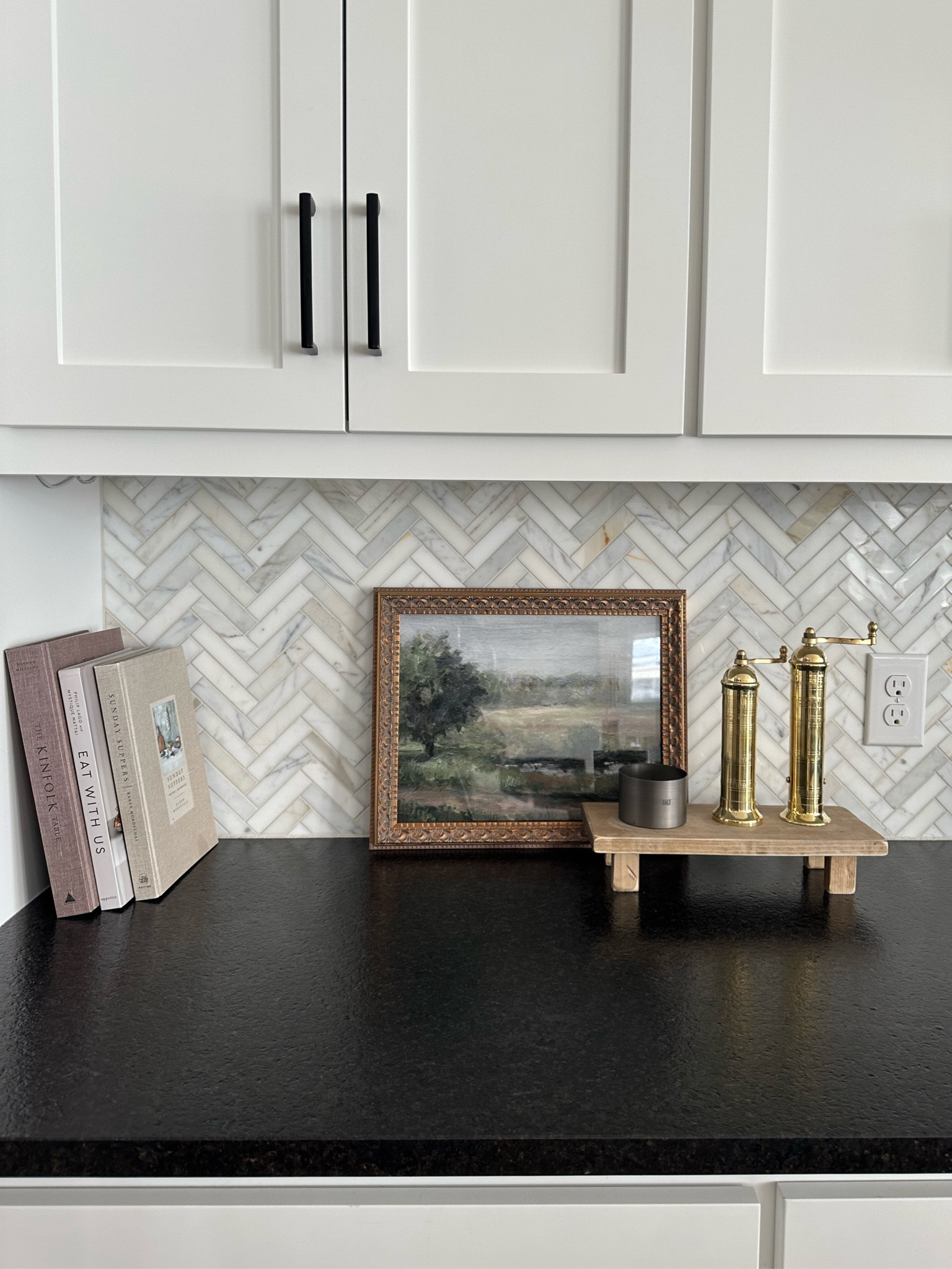 11x14 print 
Brass salt and pepper mills 
Kitchen counter decor

#LTKunder100 #LTKhome #LTKunder50