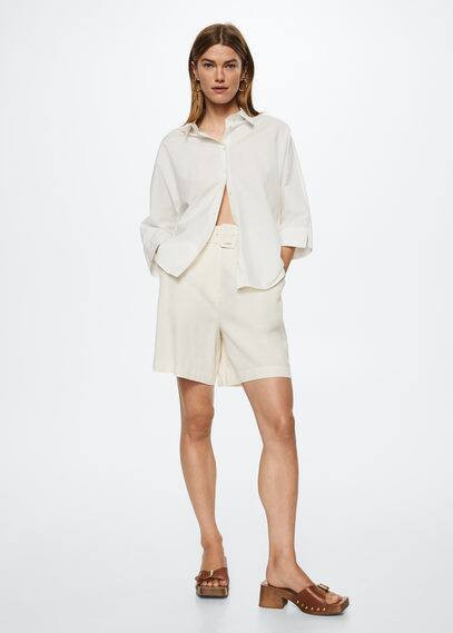 Oversize cotton shirt white - Woman - 14 - MANGO | MANGO (UK)