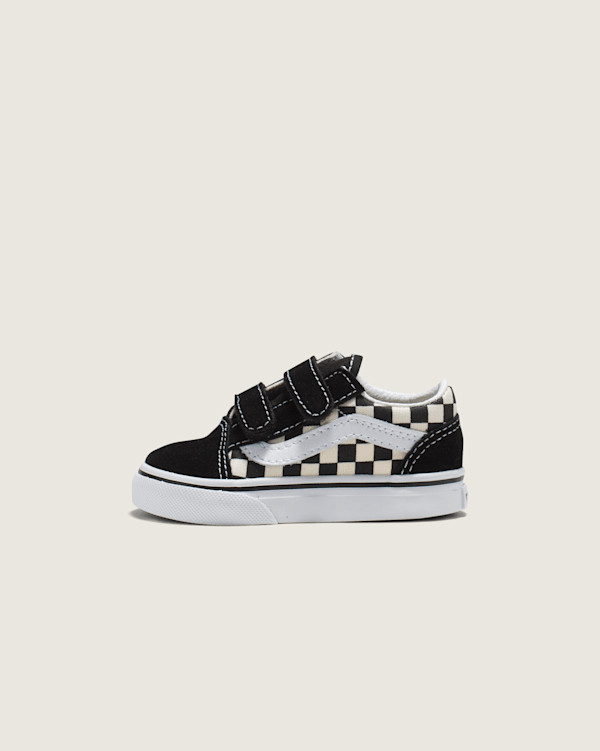 Vans Toddler Old Skool V Checkerboard Shoes (Black / White) - 4.0 | Vans (US)