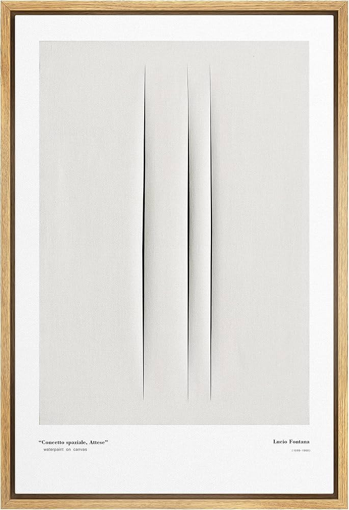 SIGNLEADER Framed Canvas Print Wall Art Lucio Fontana 3D Black Line Landscape Abstract Shapes Ill... | Amazon (US)