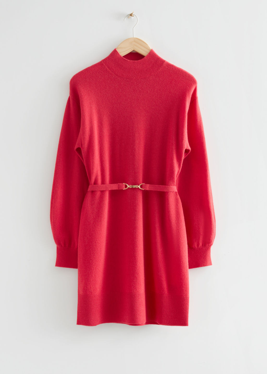 Belted Cashmere Mini Dress - Red | & Other Stories US
