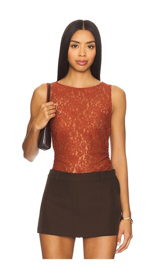 Kairi Top in Spice Lace Top Date Night Outfits Europe Date Night Top Date Night Outfit Fall | Revolve Clothing (Global)