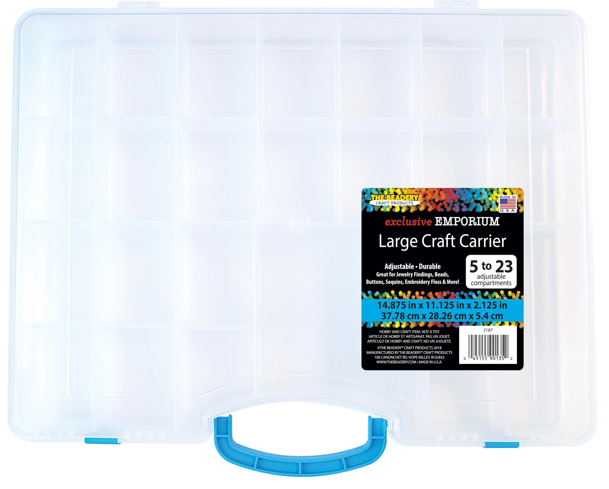 The Beadery Large Craft Carrier Organizer Box, Clear Plastic, Ages 6+ | Walmart (US)