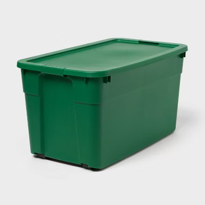 45gal Wheeled Latching Christmas Storage Tote with Green Base and Lid - Brightroom™ | Target