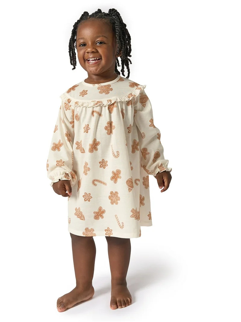 Modern Moments by Gerber Toddler Girl Christmas Ruffle Yoke Nightgown, Sizes 12 Months - 5T - Wal... | Walmart (US)