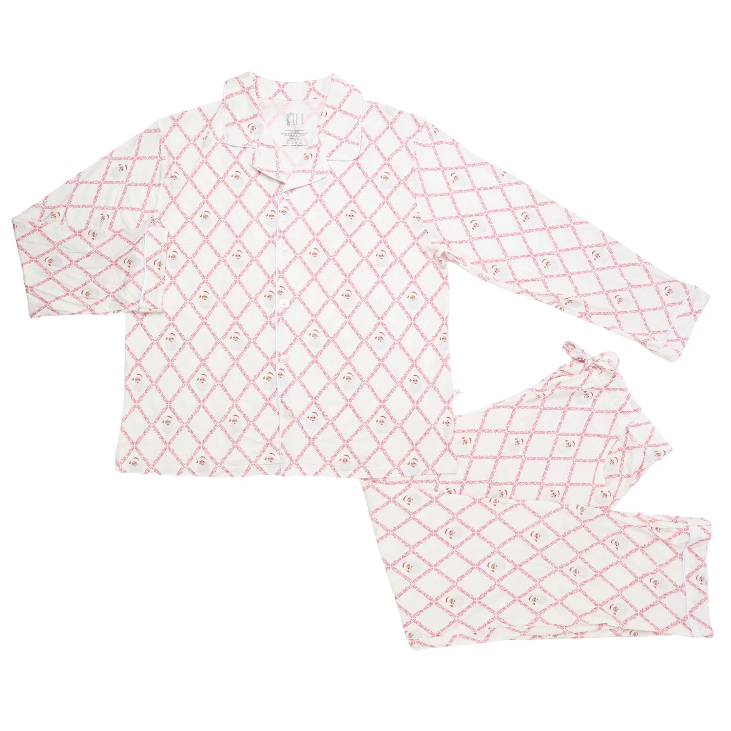 Womens Trellis Sleigh Bells Button Down Loungewear Set | Hamner Hill