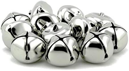 Pack of 100 pcs 1 Inch Christmas Jingle Bells for Holiday Decoration and DIY Craft Bells in Silve... | Amazon (US)