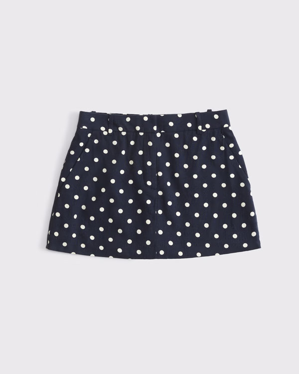 Tailored Linen-Blend Mini Skort | Abercrombie & Fitch (UK)